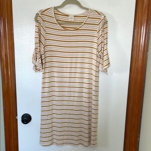 Striped Yellow and White Dress